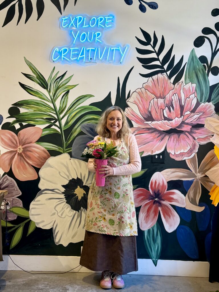Melody holding flowers