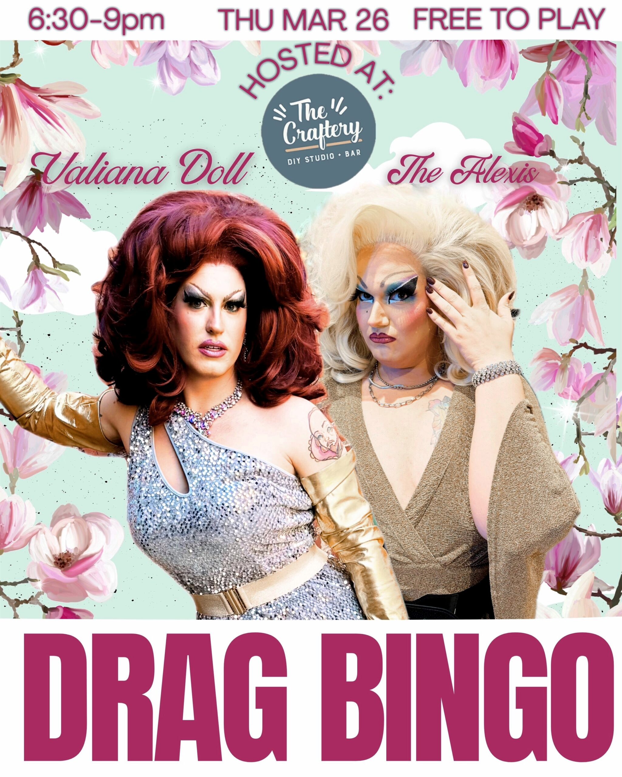 Drag Bingo with flowers